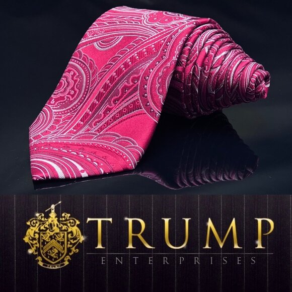 DONALD J. TRUMP MEN'S TIE RED/PAISLEY WIDTH: 3.50" LENGTH: 61"